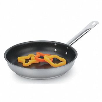 VOLLRATH Stainless Steel Fry Pan 12-1/2 In Dia, 6PTZ7