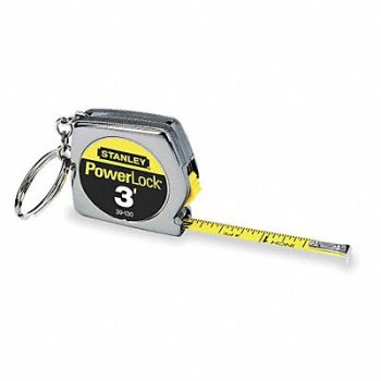STANLEY Key Chain Tape Measure 1/4Inx3 ft Chrome, 6R095