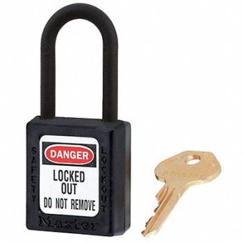 MASTER LOCK D5324 Lockout Padlock KA Black 1-3/4 H PK3, 6REP0