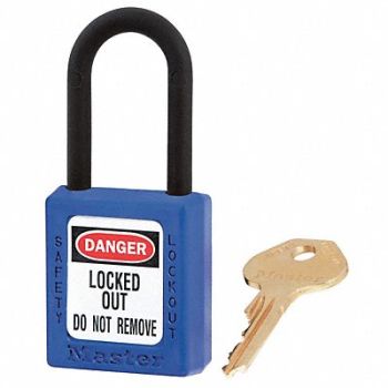 MASTER LOCK Lockout Padlock KA Blue 1-3/4 H PK12, 6MCD6