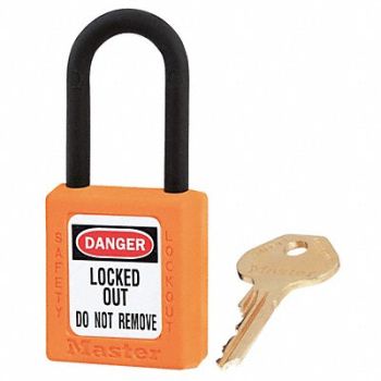 MASTER LOCK Lockout Padlock KA Orange 1-3/4 H PK12, 6MCD8