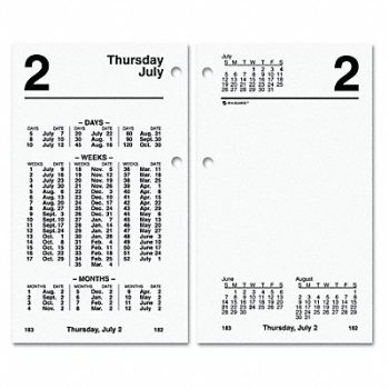 AT-A-GLANCE Desk Calendar Refill Daily 3-1/2x6 White, 6RMN4