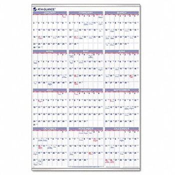 AT-A-GLANCE Wall Calendar Yearly 24 x 36 In, 6RMP4
