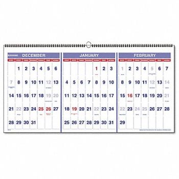 AT-A-GLANCE Wall Calendar 3 Month 23-1/2 x 12 In, 6RMR3