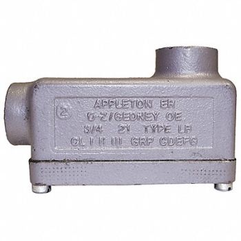 APPLETON ELECTRIC Conduit Outlet Body Iron Trd Sz 3/4in, 6RUM0