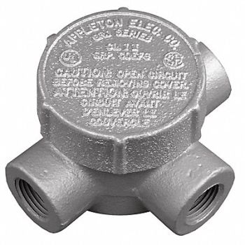 APPLETON ELECTRIC Conduit Outlet Body Iron Trd Sz 3/4in, 6RVC3