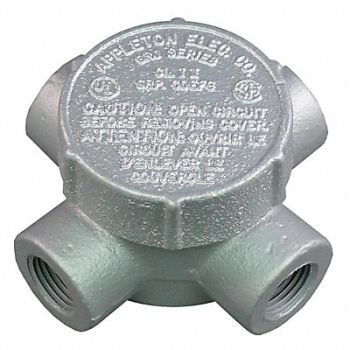 APPLETON ELECTRIC Conduit Outlet Body Iron Trd Sz 3/4in, 6RVC7
