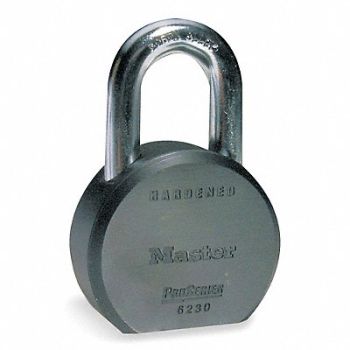 MASTER LOCK Keyed Padlock 7/8 in Round Silver, 6T417