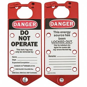 BRADY J5049 Labeled Lockout Hasp Snap-On 6 Lock PK5, 6T438