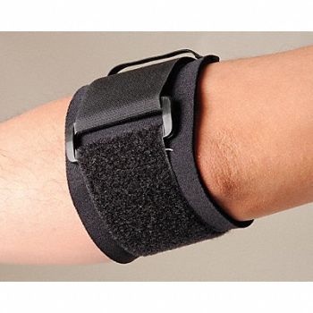 GRAINGER APPROVED Elbow Support XL Black Single Strap, 6T571
