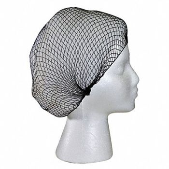 CELLUCAP Metal Detect Hairnet Black Univ PK144, 6TKE4