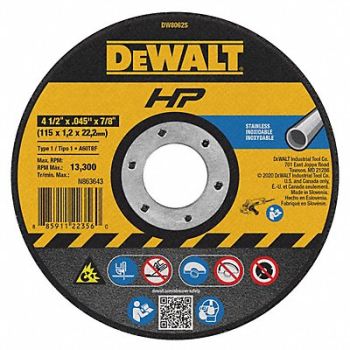 DEWALT CutOff Whl A60S 4-1/2 x.045 x7/8, 6TMP9
