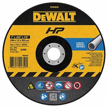 DEWALT CutOff Wheel A60S 7 x.045 x7/8 8700rpm, 6TMR2