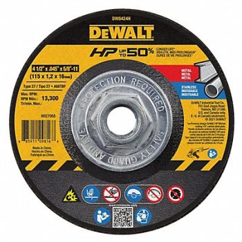 DEWALT Abrsv Cut Whl 4-1/2 Dx0.045 T 5/8In-11, 6TMR3