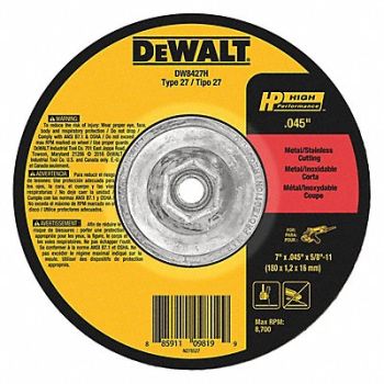 DEWALT Abrasive Cut Wheel 7 Dia 60 Grit, 6TND5