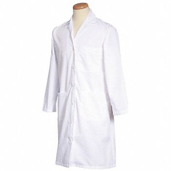 FASHION SEAL Lab Coat XL White 39-1/2 in L, 6TUF9