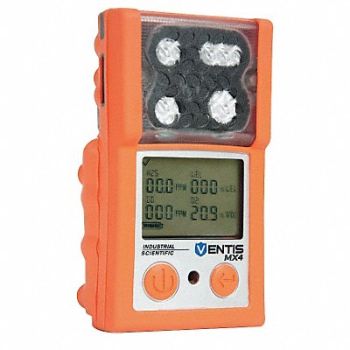 INDUSTRIAL SCIENTIFIC GasDet LCD CO H2S O2 ExtBat Org, 6UAU7