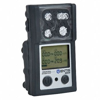 INDUSTRIAL SCIENTIFIC Multi-Gas Detector 4 Gas -4 to 122F LCD, 6UAU8
