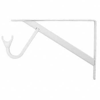 JOHN STERLING White Max Duty Shelf and Rod Bracket, 6UDG7