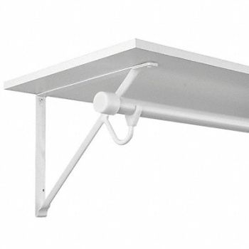 JOHN STERLING WHT Large Hvy Duty Shelf and Rod Brkt, 6UDG8