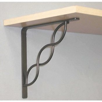 JOHN STERLING 8 IN Black Scroll Shelf Bracket, 6UDH2