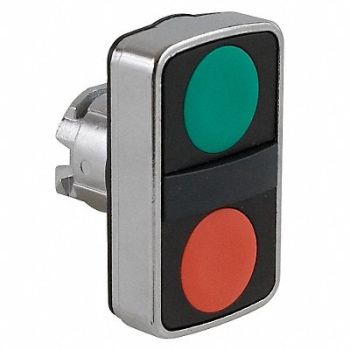 SCHNEIDER ELECTRIC Non-Illum Push Button 2 Flush/1 Ext, 6UDN3