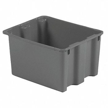 LEWISBINS Stk and Nest Ctr Gray Solid Polyethylene, 6UFZ0