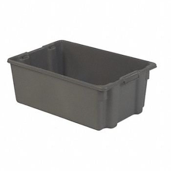 LEWISBINS Stk and Nest Ctr Gray Solid Polyethylene, 6UFZ3