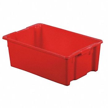 LEWISBINS Stk and Nest Ctr Red Solid Polyethylene, 6UFZ4