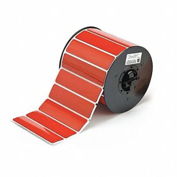 BRADY Raised Profile Label Red 4.000 In., 6UMU5