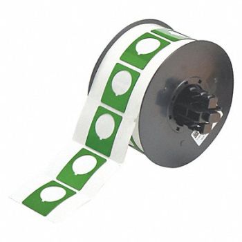 BRADY Raised Profile Label Green 200 Labels, 6UNF2