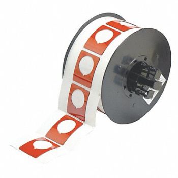 BRADY Raised Profile Label Red 200 Labels, 6UNF7