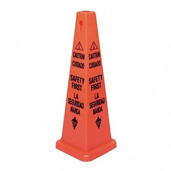 TOUGH GUY Traffic Cone Orange Polypropylene 26in H, 6VKR2