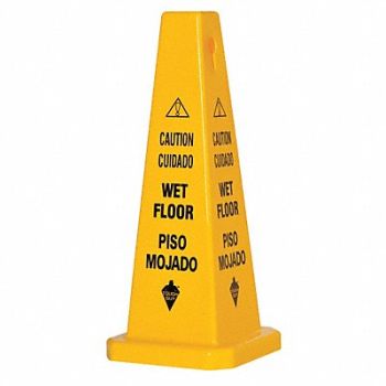 TOUGH GUY Safety Cone Yellow Polypropylene 26 in H, 6VKR7