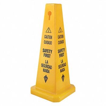 TOUGH GUY Traffic Cone Yellow Polypropylene 26in H, 6VKR6