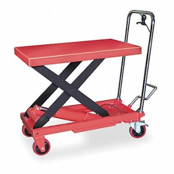 DAYTON Scissor Lift Cart 1000 lb Steel Fixed, 6W803