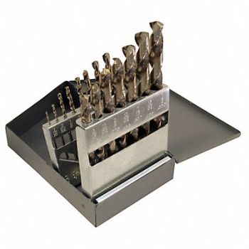 CHICAGO-LATROBE Jobber Drill Set 15 pc Cobalt, 6WTZ5