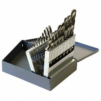 CHICAGO-LATROBE Jobber Drill Set 19 pc Cobalt, 6WTZ7