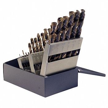 CHICAGO-LATROBE Jobber Drill Set 25 pc Cobalt, 6WUA0
