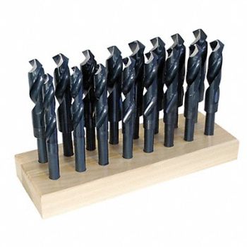 CHICAGO-LATROBE Reduced Shank Drill Set 16pc HSS, 6WUE3