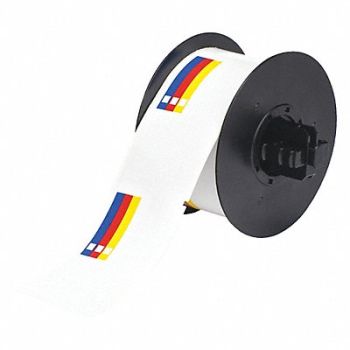 BRADY Label Red/Yellow/Blue/White 2.250 In., 6XGY2
