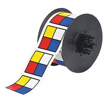 BRADY RTK Label Red/Yellow/Blue/White 2.250 In, 6XGY9