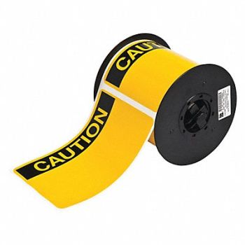 BRADY Label Black/Yellow 4.000 In., 6XGZ8
