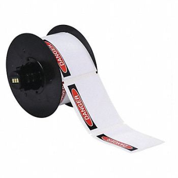 BRADY Label Danger 2-1/4 x 3 In Wht/Red/Blk, 6XHA1
