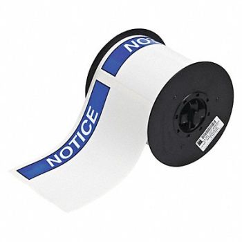 BRADY Label Blue/White 4.000 In., 6XHA4