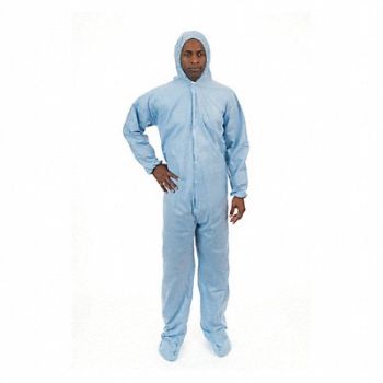 INTERNATIONAL ENVIROGUARD Disposable Coverall Blue 4XL PK25, 6XMY1