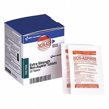 FIRST AID ONLY Extra Strength Pain Relief Tablet PK20, 6XNC4