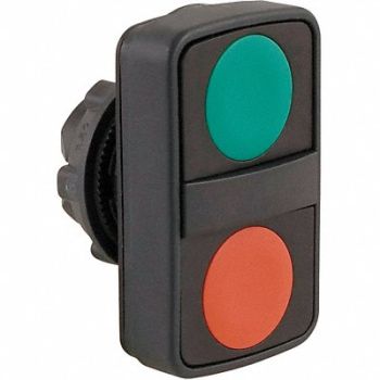 SCHNEIDER ELECTRIC Non-Illum Push Button 2 Flush No Legend, 6XTG3