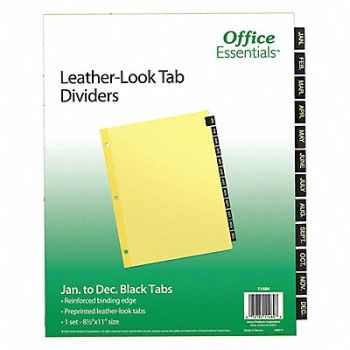 OFFICE ESSENTIALS Binder Divider Preprinted Tabs Brown, 6XVU1