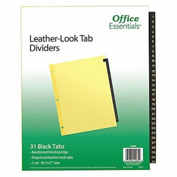 OFFICE ESSENTIALS Binder Divider Preprinted Tabs Brown, 6XVU2